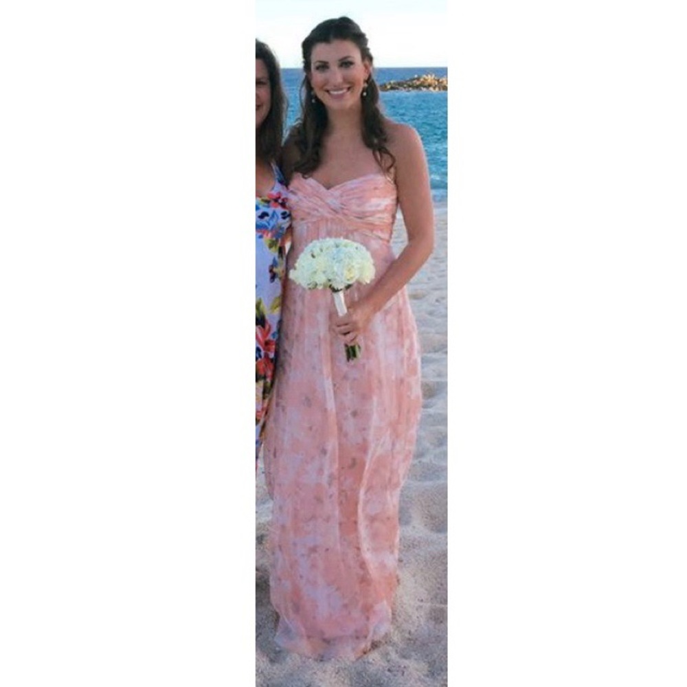 Amsale light pink floral gown